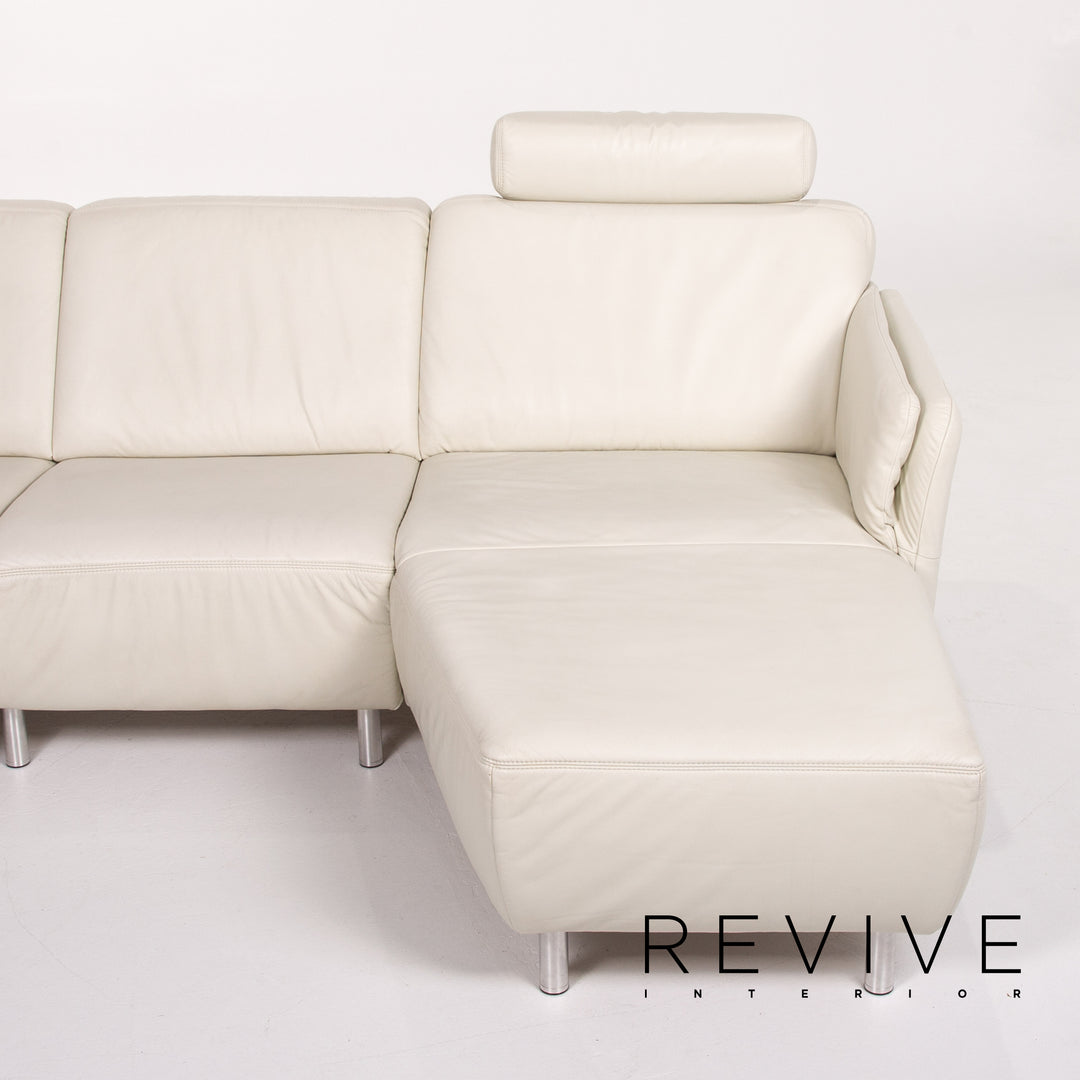 Musterring leather corner sofa cream sofa couch #13694