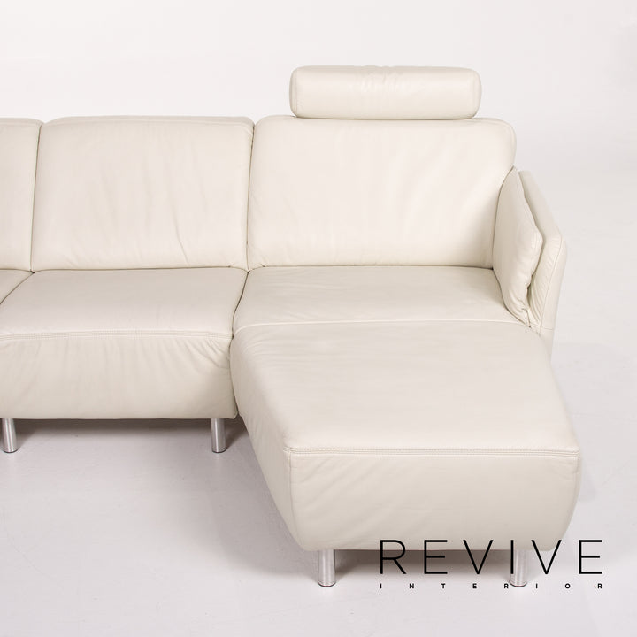Musterring leather corner sofa cream sofa couch #13694