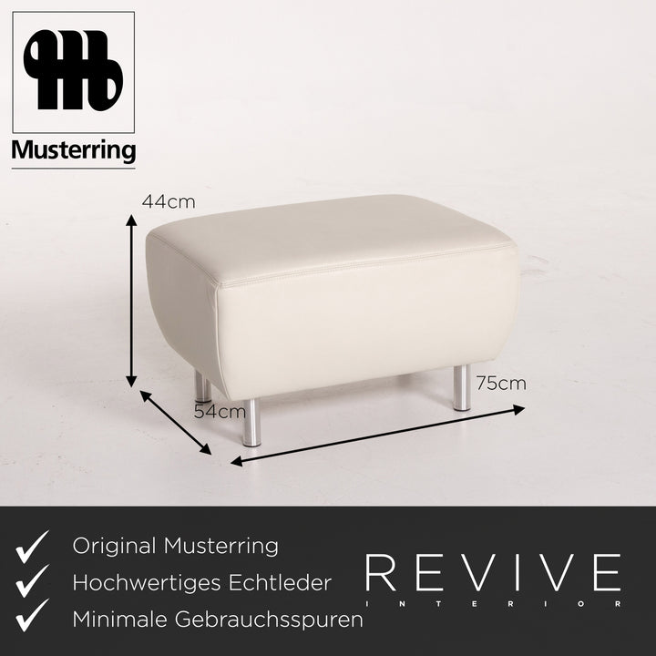 Musterring Leather Stool Cream Ottoman #13695