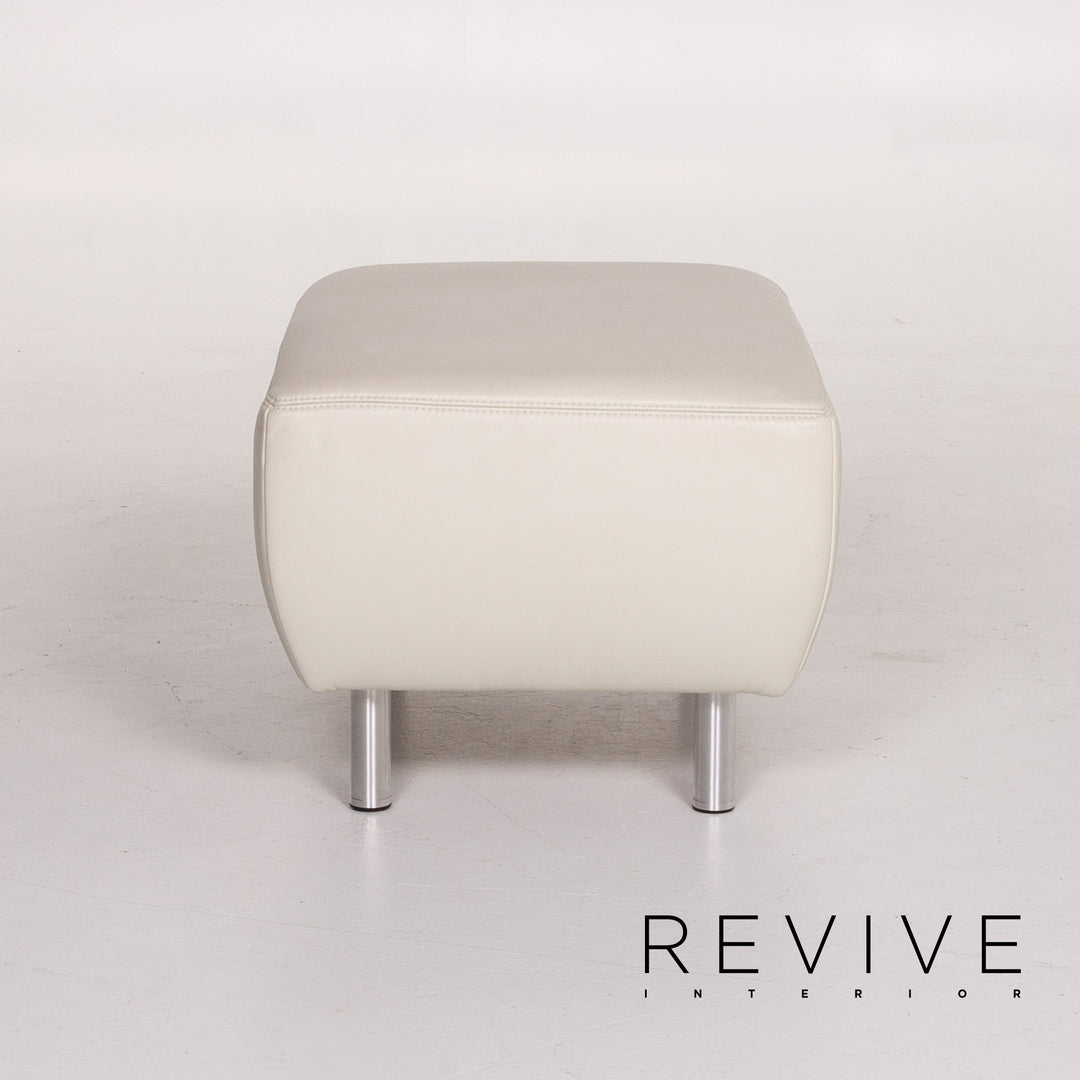 Musterring Leather Stool Cream Ottoman #13695