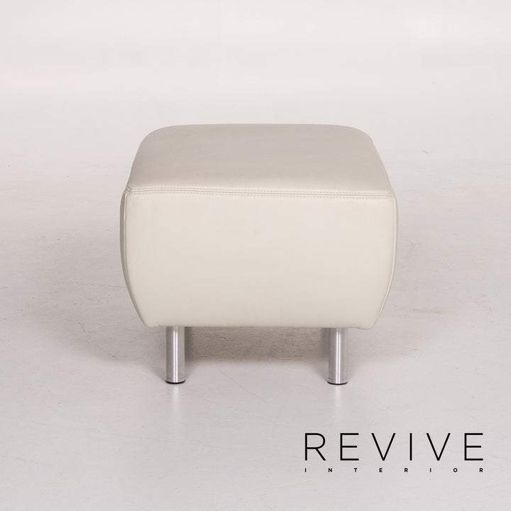 Musterring Leather Stool Cream Ottoman #13695