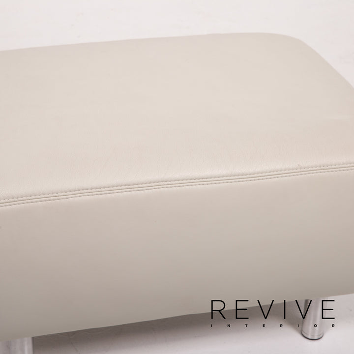Musterring Leather Stool Cream Ottoman #13695