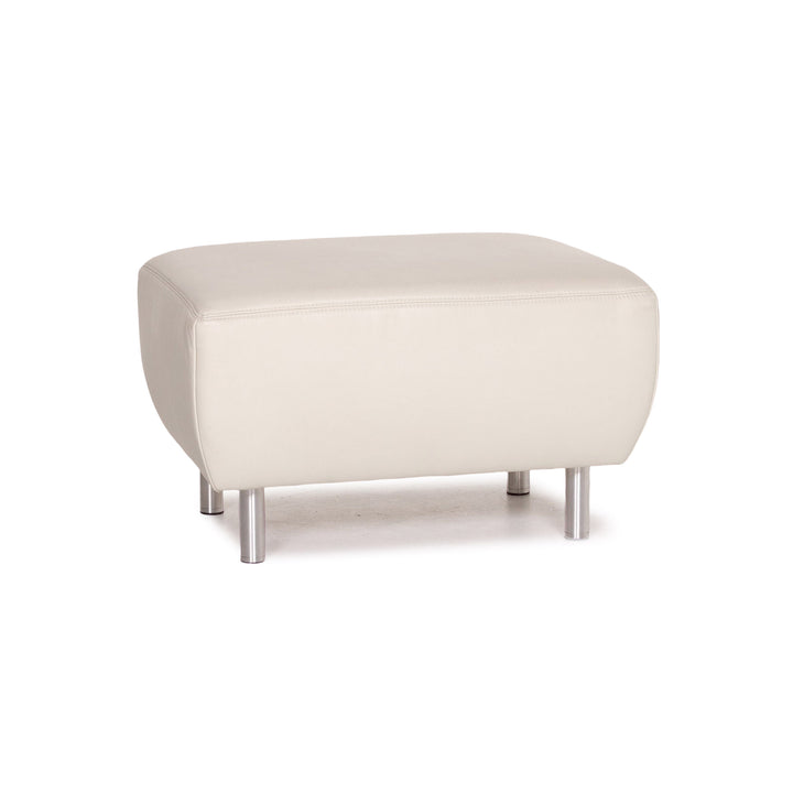 Musterring Leather Stool Cream Ottoman #13695