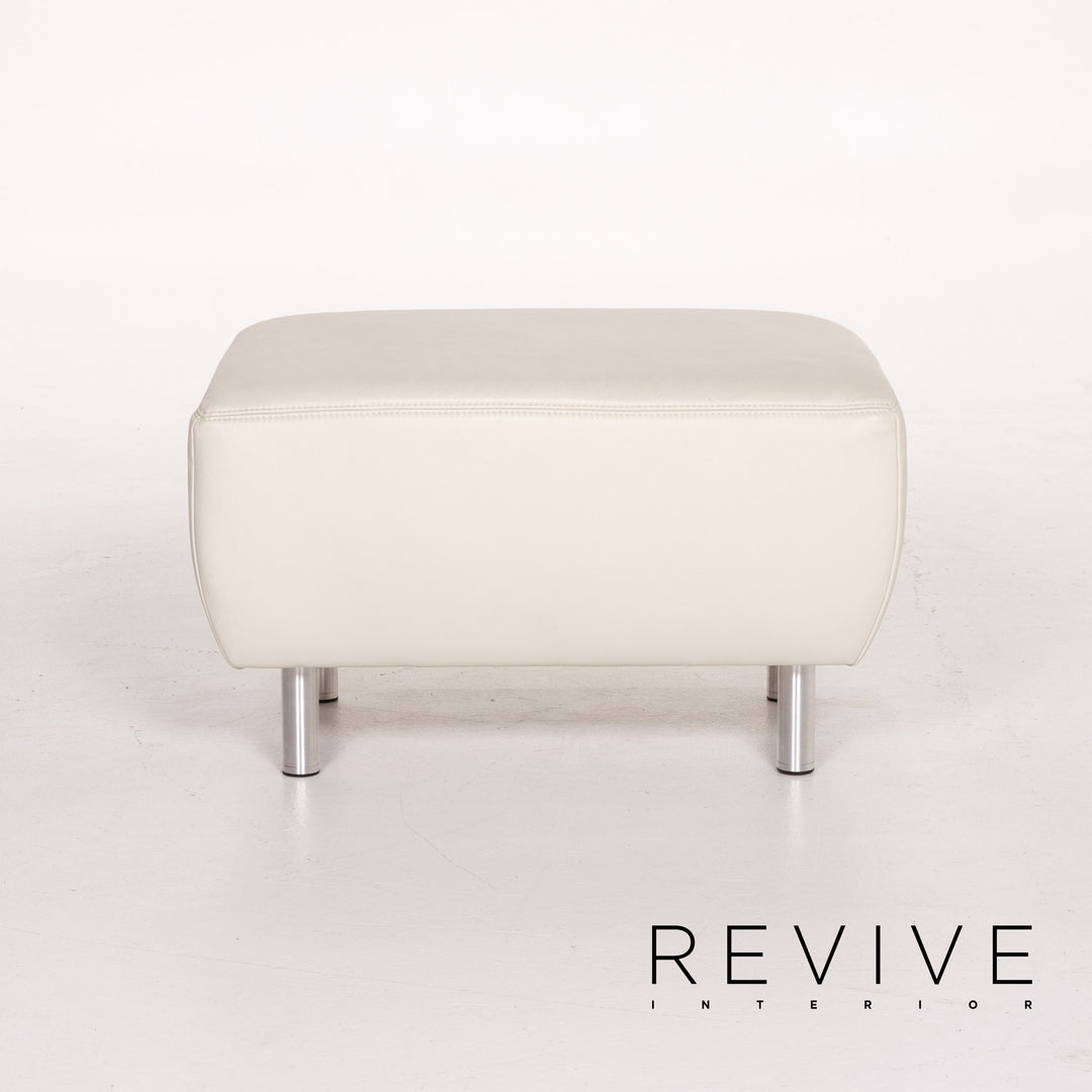 Musterring Leather Stool Cream Ottoman #13695