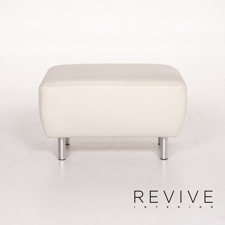 Musterring Leather Stool Cream Ottoman #13695