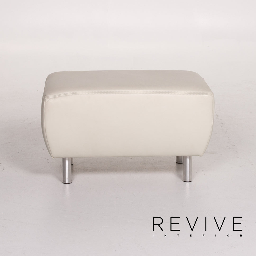 Musterring Leather Stool Cream Ottoman #13695