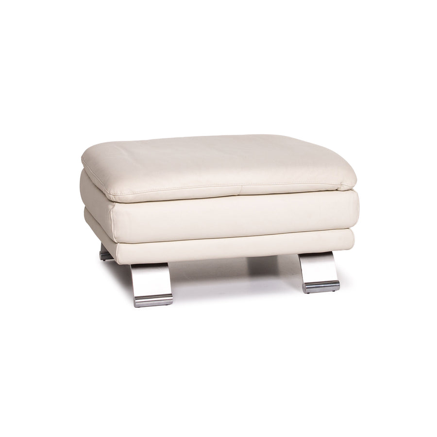 Musterring Leder Hocker Creme Ottoman #14022