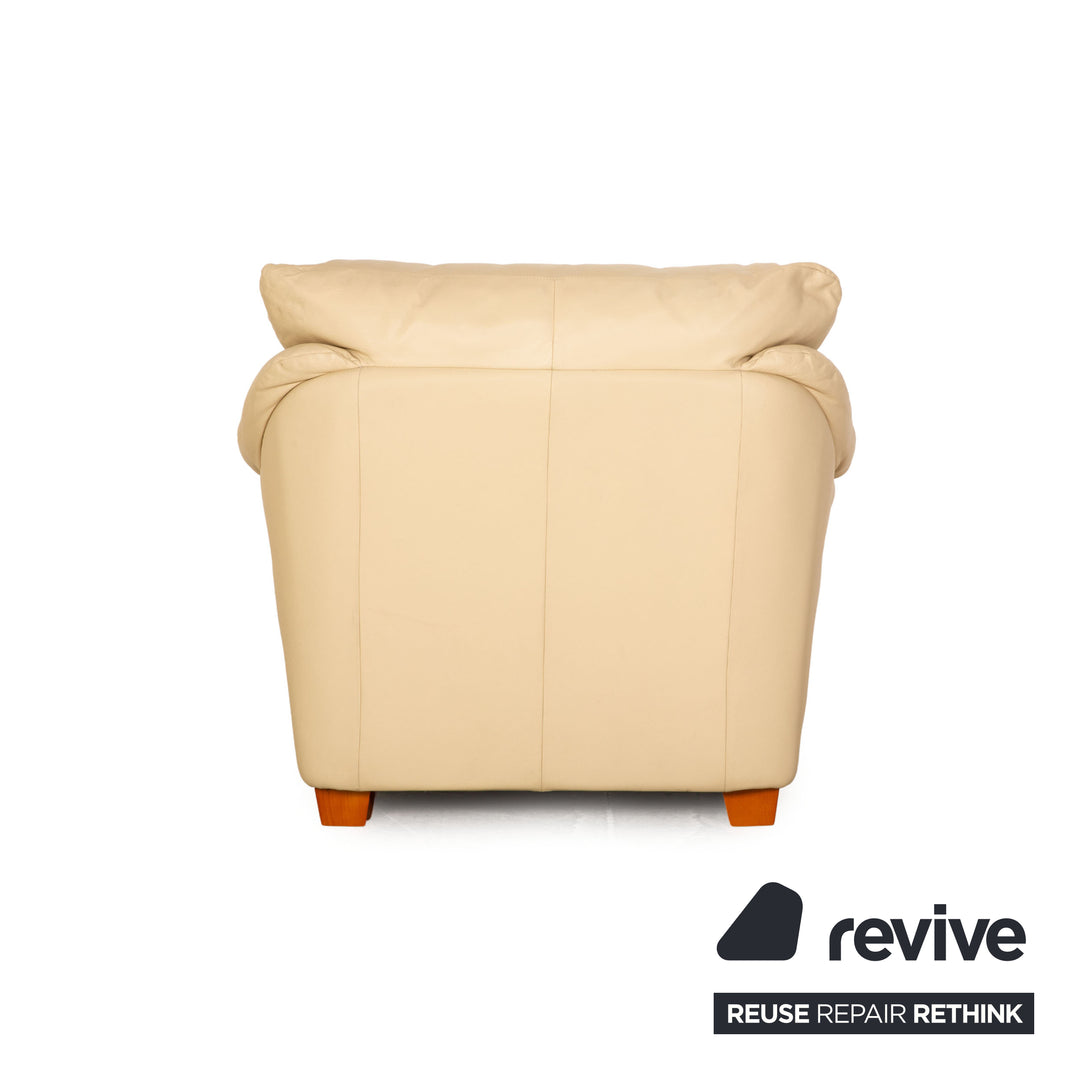 Échantillon de fauteuil en cuir crème