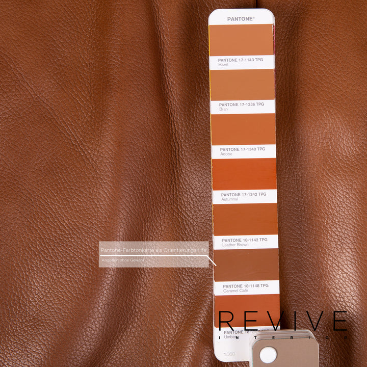 Musterring Leder Sessel inkl. Hocker Cognac Braun #14347