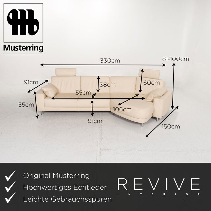 Musterring leather sofa set cream corner sofa stool #13177