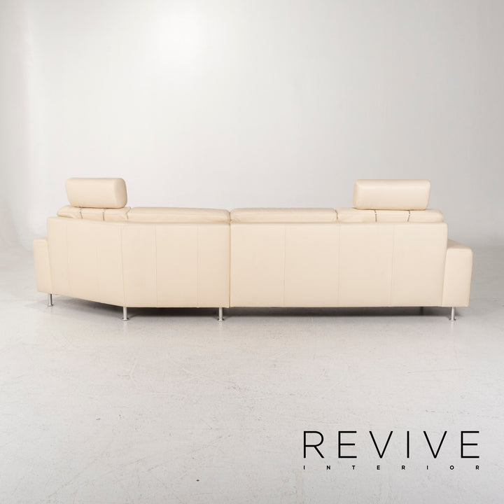 Musterring leather sofa set cream corner sofa stool #13177