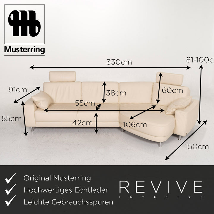 Musterring Leder Sofa Creme Ecksofa #13023