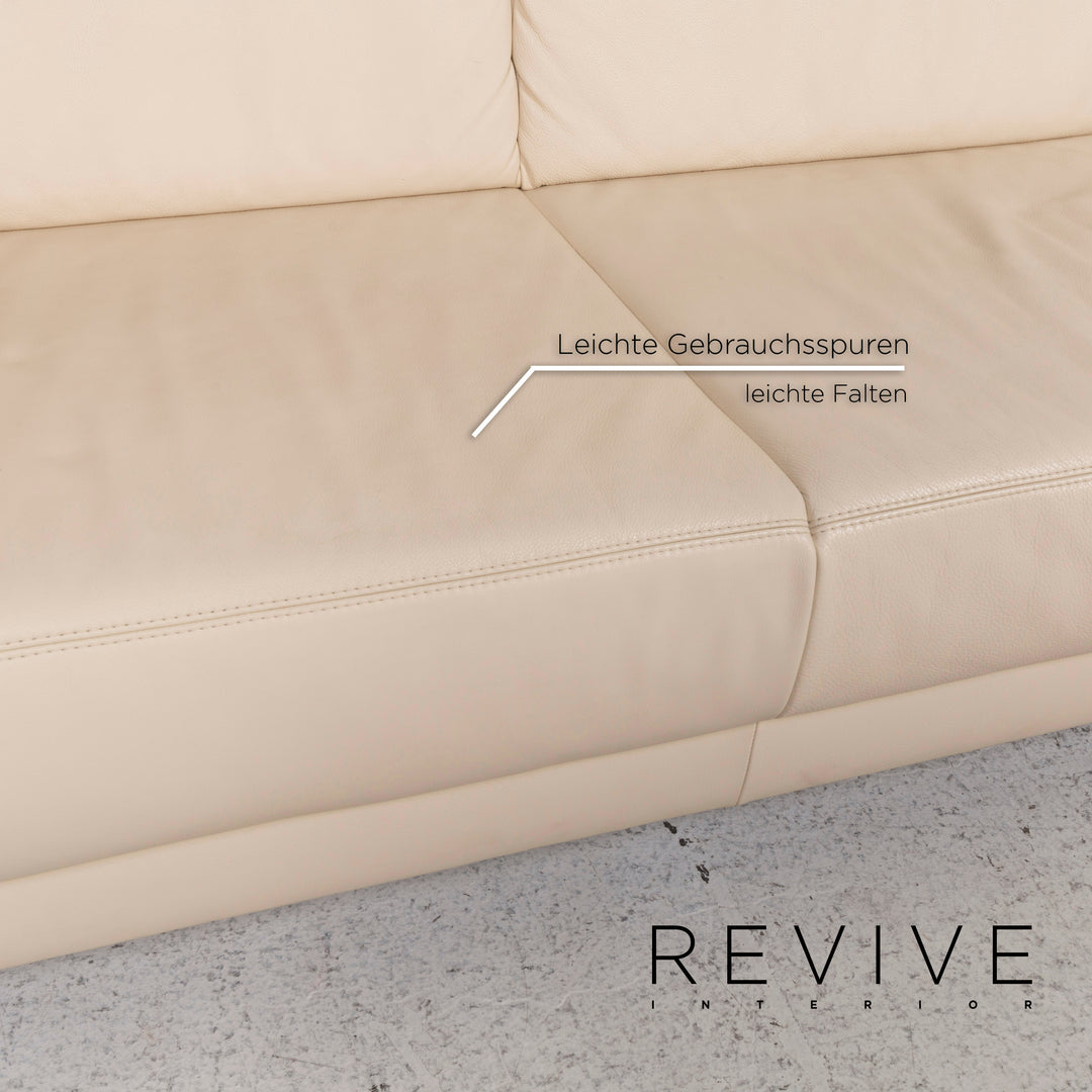 Musterring leather sofa set cream corner sofa stool #13177