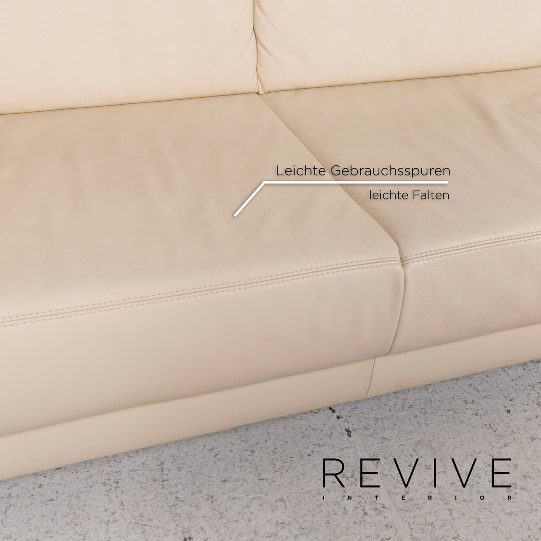 Musterring Leder Sofa Creme Ecksofa #13023