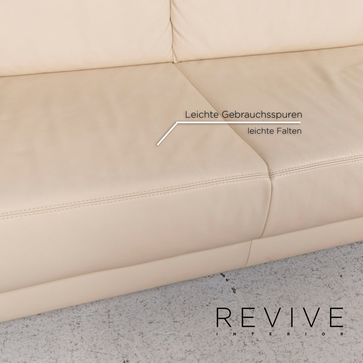 Musterring Leder Sofa Creme Ecksofa #13023