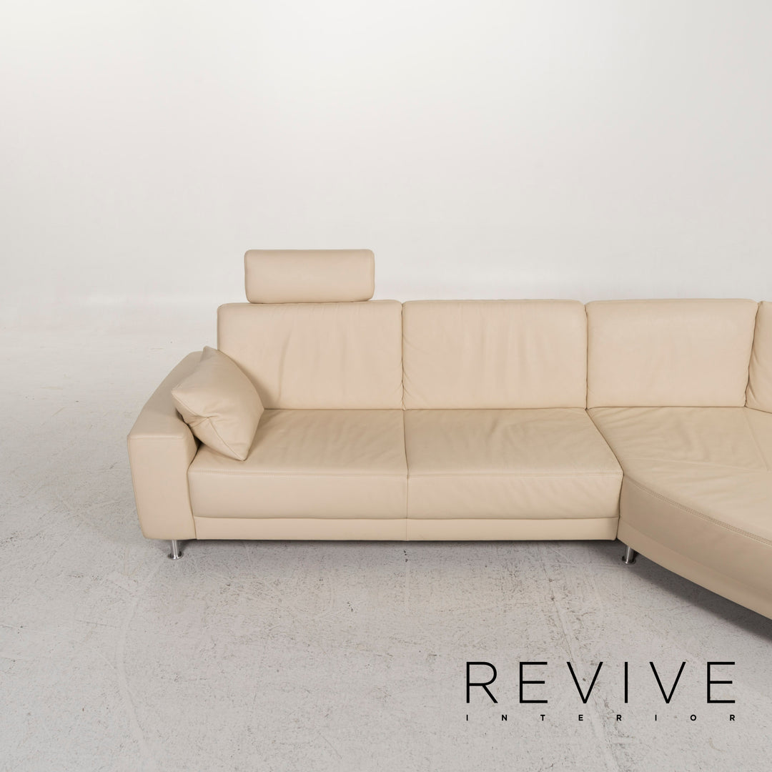 Musterring leather sofa set cream corner sofa stool #13177
