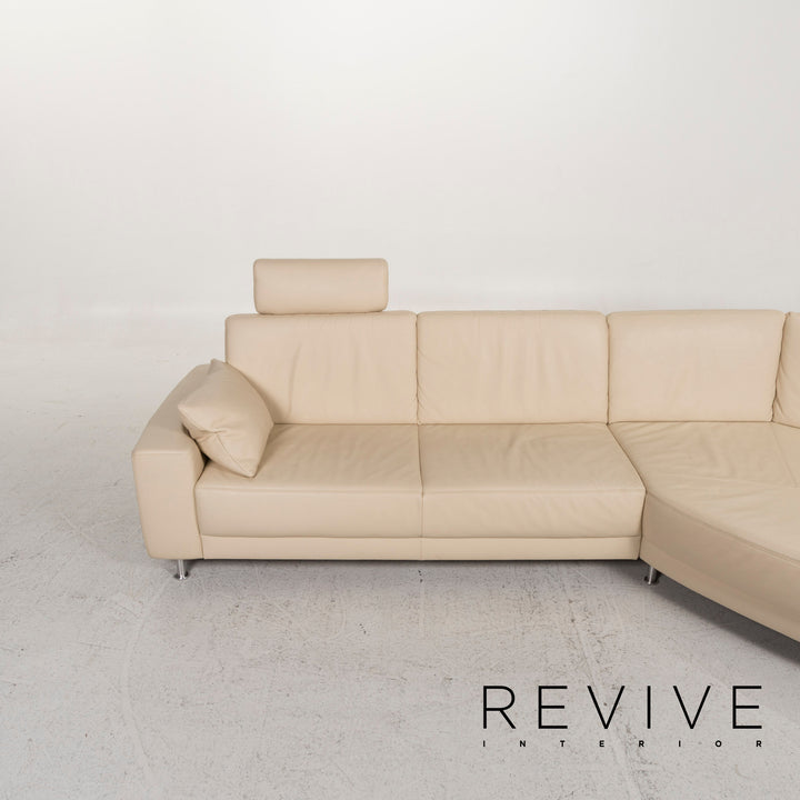 Musterring Leder Sofa Creme Ecksofa #13023