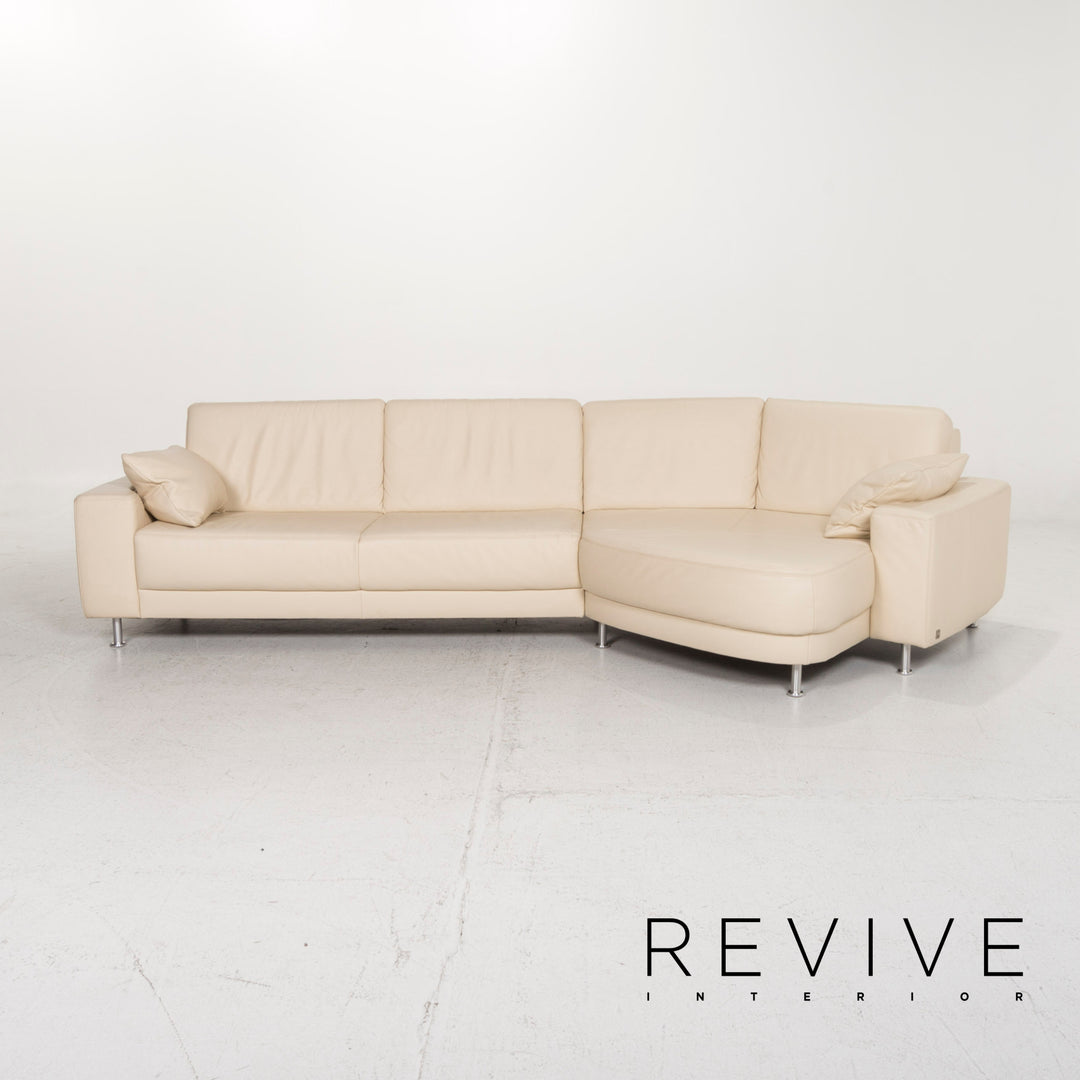 Musterring leather sofa set cream corner sofa stool #13177