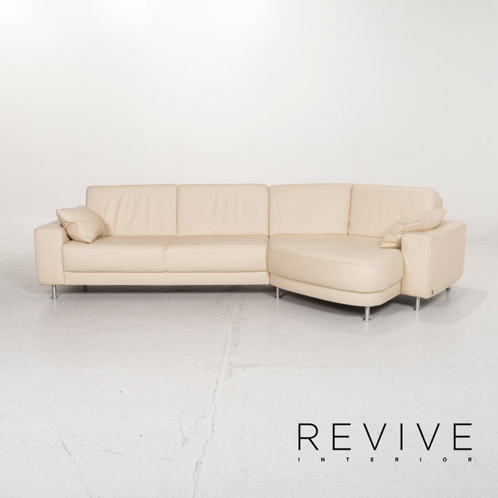 Musterring Leder Sofa Creme Ecksofa #13023