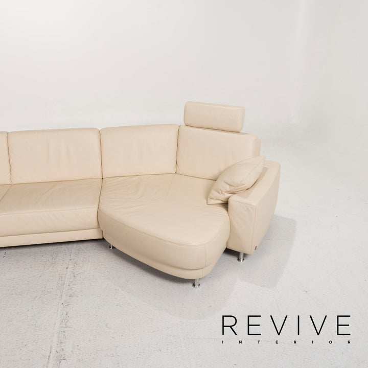 Musterring leather sofa set cream corner sofa stool #13177