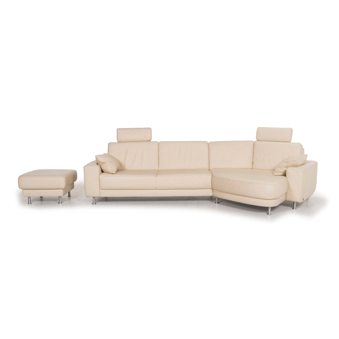 Musterring leather sofa set cream corner sofa stool #13177
