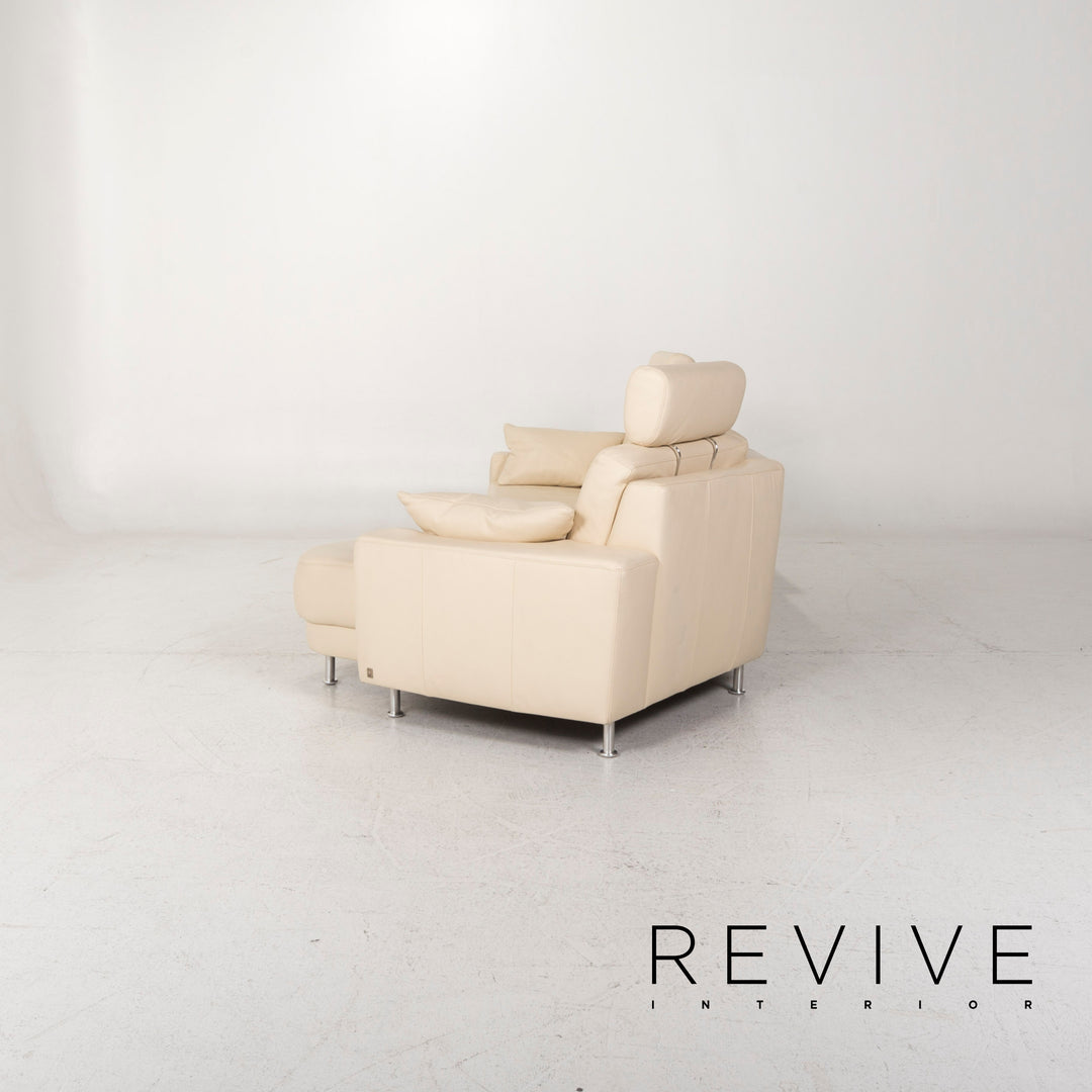 Musterring Leder Sofa Creme Ecksofa #13023