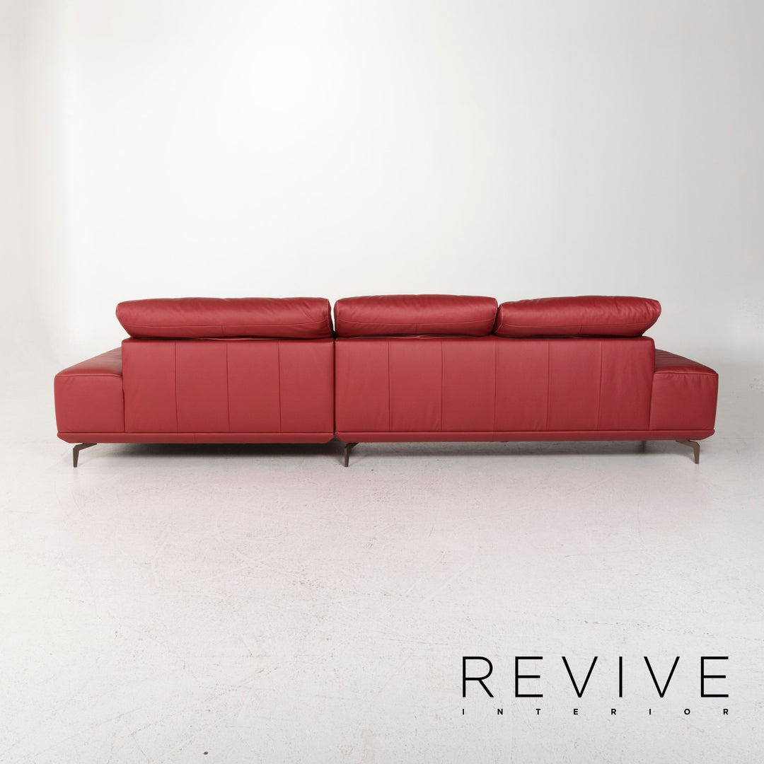 Musterring Leather Sofa Red Corner Sofa #12806