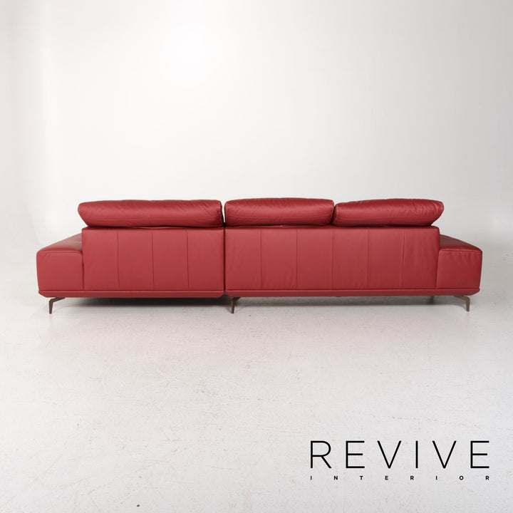 Musterring Leather Sofa Red Corner Sofa #12806