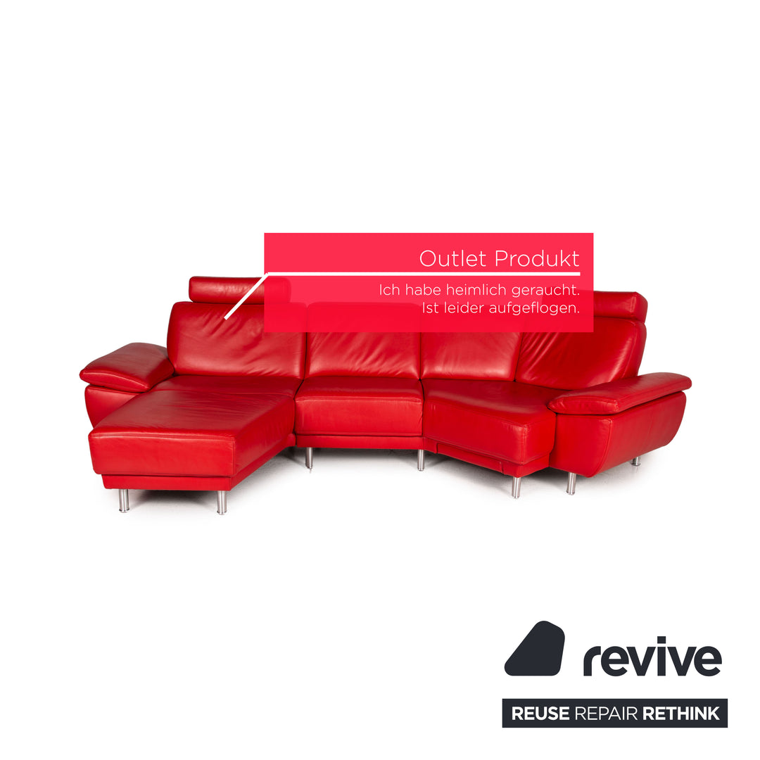 Musterring Leder Sofa Rot Ecksofa Couch Outlet