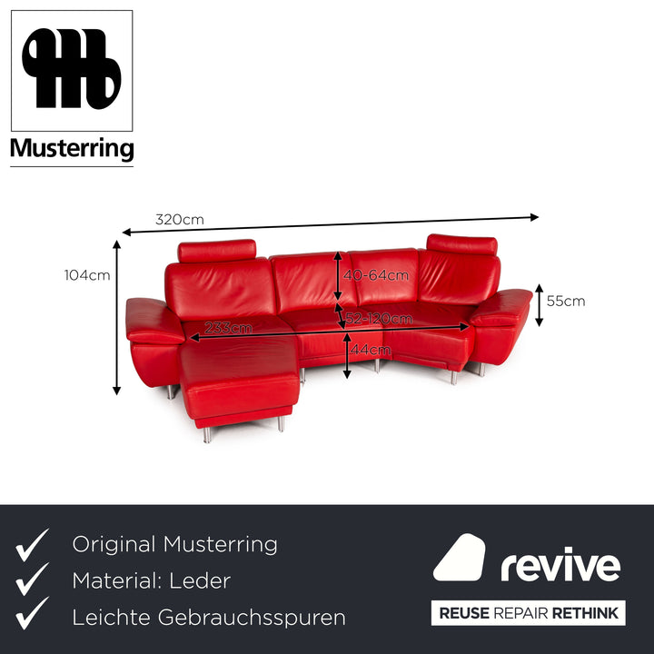 Musterring Leder Sofa Rot Ecksofa Couch Outlet
