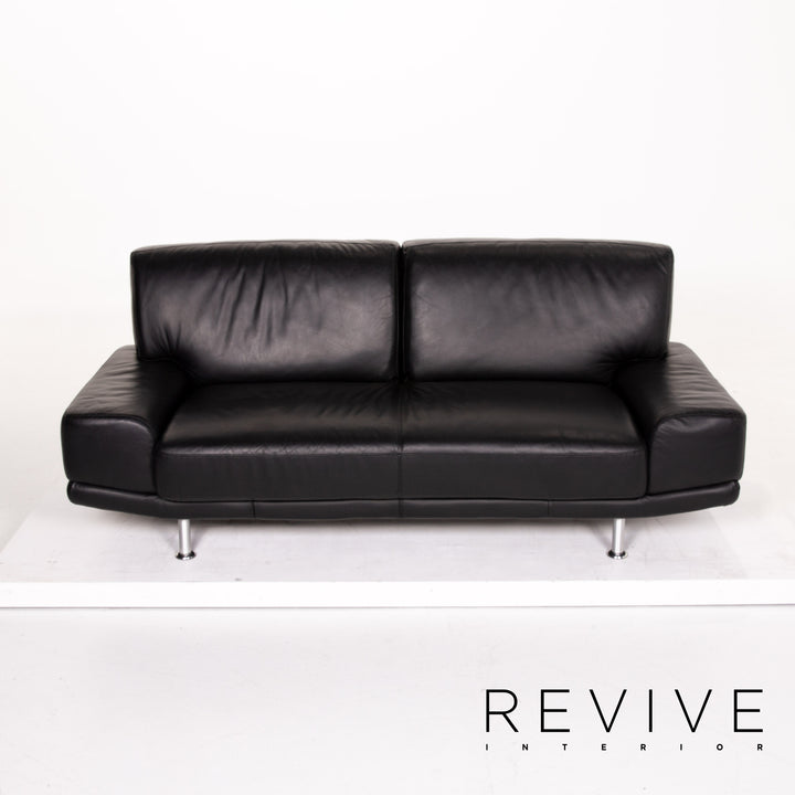 Musterring leather sofa black two-seater couch #14067