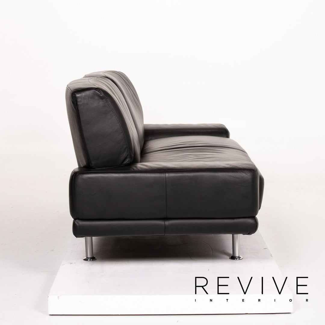 Musterring leather sofa black two-seater couch #14067