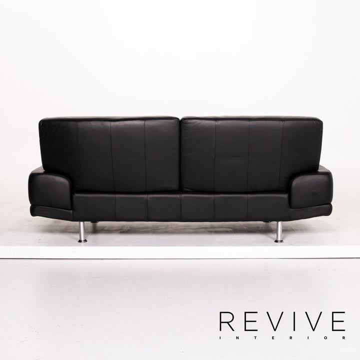 Musterring leather sofa black two-seater couch #14067