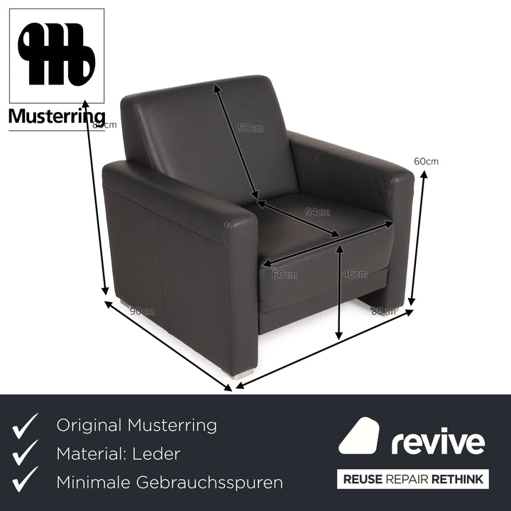 Echantillon ring fauteuil en cuir MR 140 gris anthracite