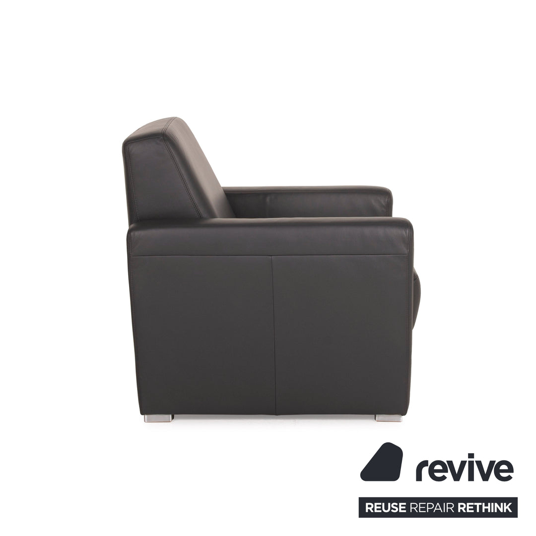 Echantillon ring fauteuil en cuir MR 140 gris anthracite