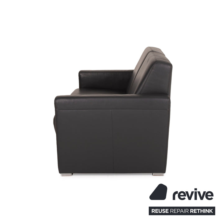 Musterring MR 140 leather sofa anthracite two-seater grey