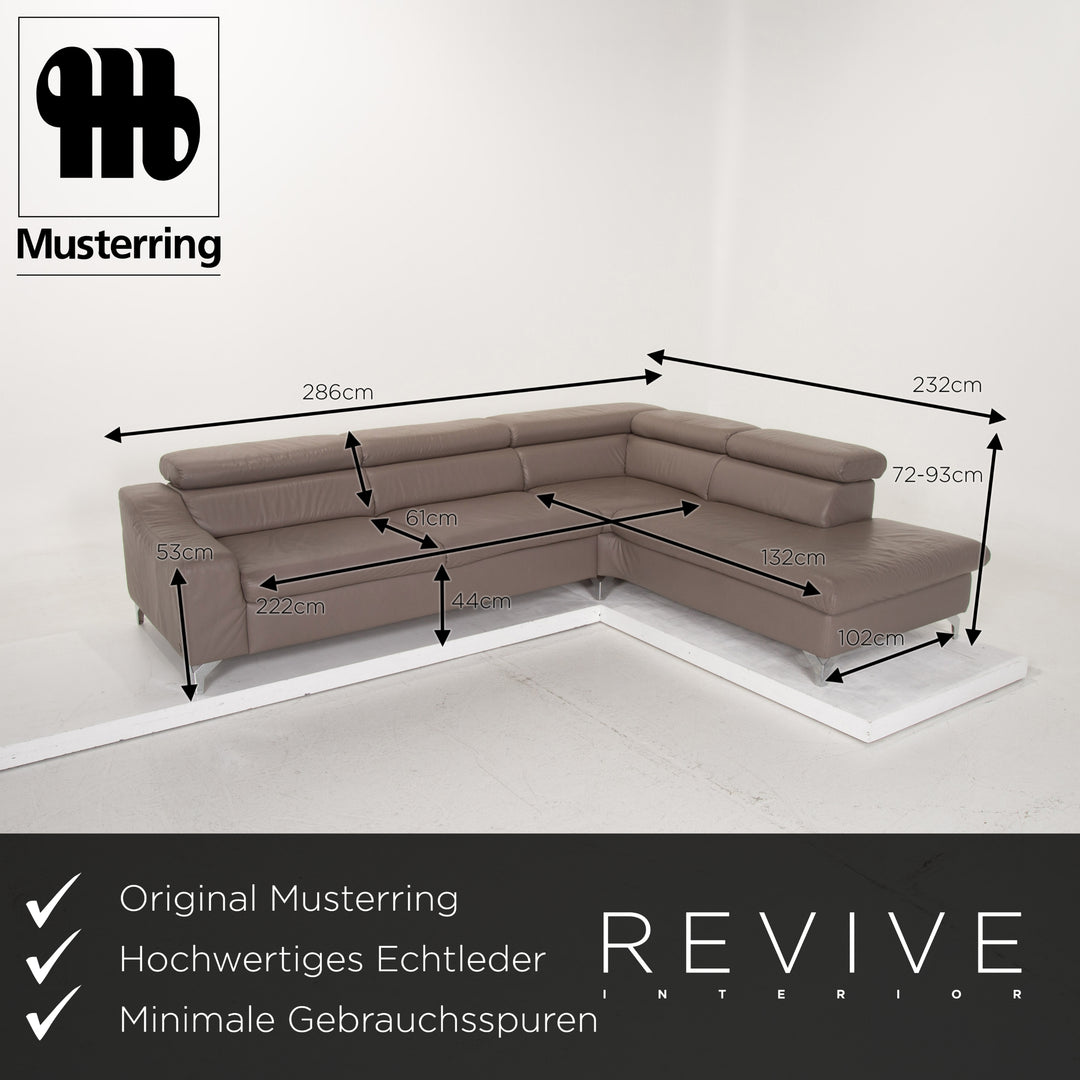 Musterring MR 4775 Leather Sofa Brown Corner Sofa #14904