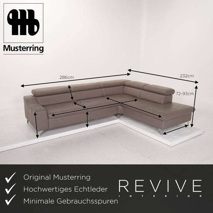Musterring MR 4775 Leather Sofa Brown Corner Sofa #14904