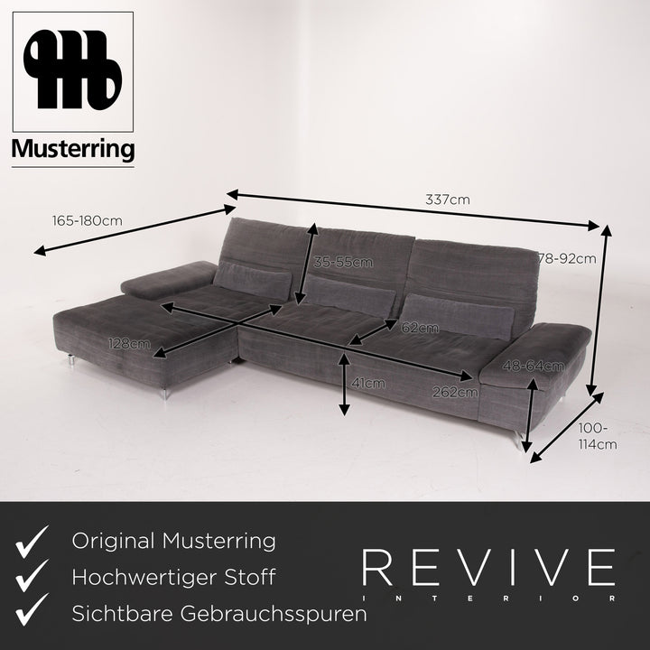 Musterring MR 6060 Stoff Sofa Grau Ecksofa Outlet #13532