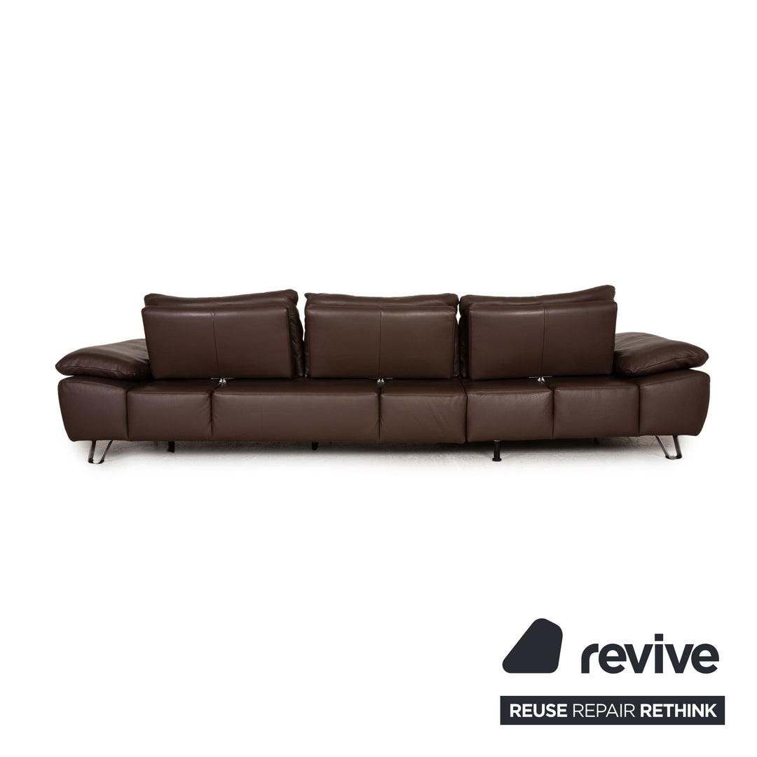 Musterring MR 680 corner sofa leather brown couch function