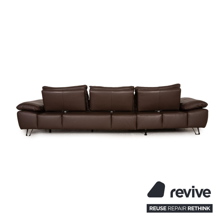 Musterring MR 680 corner sofa leather brown couch function