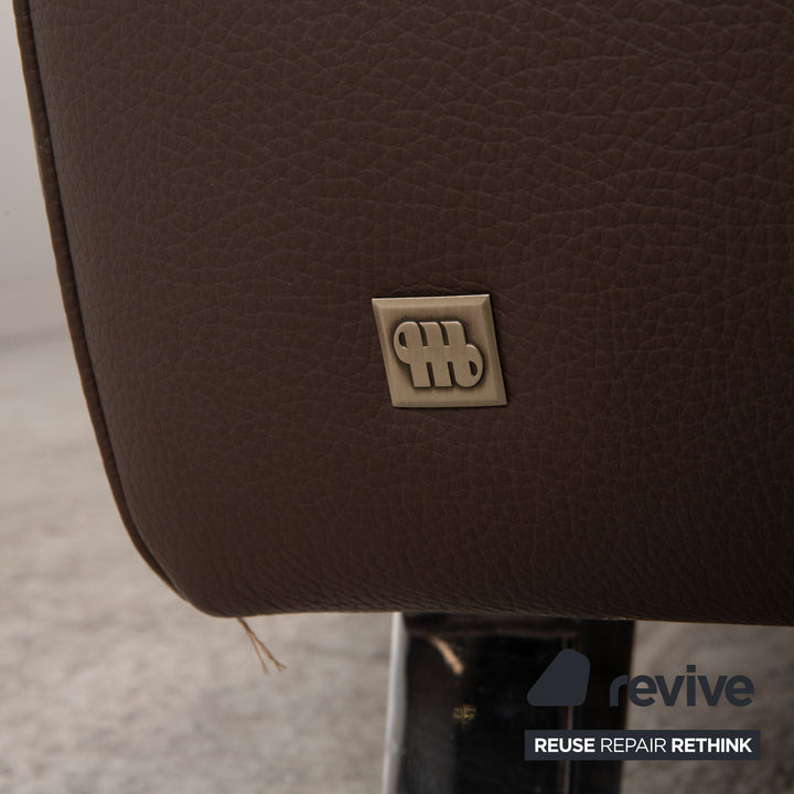 Musterring MR 680 corner sofa leather brown couch function
