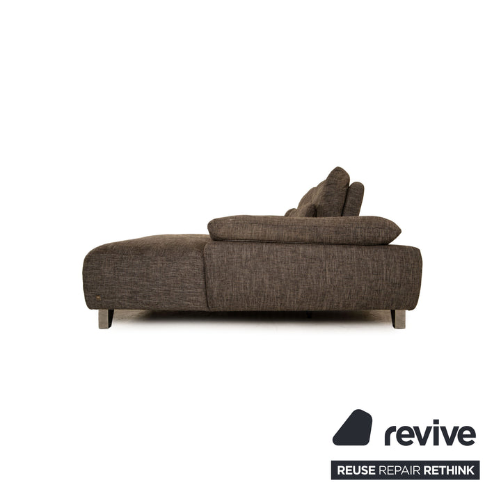 Musterring MR 680 Stoff Ecksofa Grau Sofa Couch Funktion Recamiere rechts
