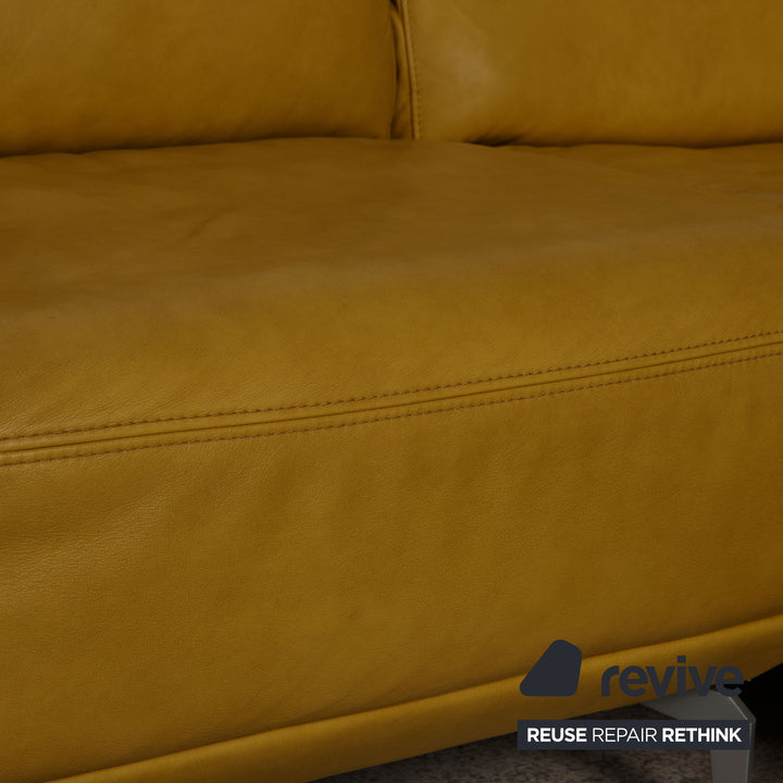 Musterring MR2490 Leder Sofa Garnitur Gelb Ecksofa Hocker Couch