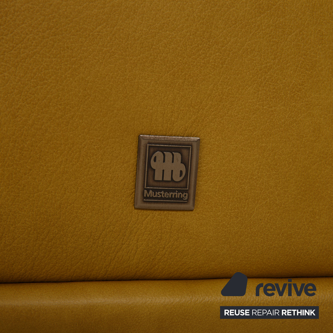 Musterring MR2490 Leder Sofa Garnitur Gelb Ecksofa Hocker Couch