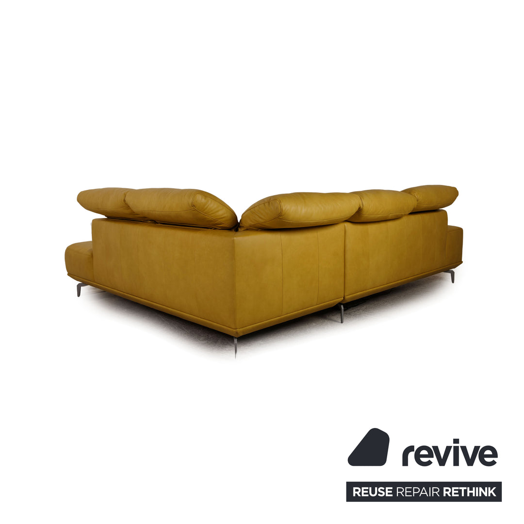 Musterring MR2490 Leder Sofa Garnitur Gelb Ecksofa Hocker Couch