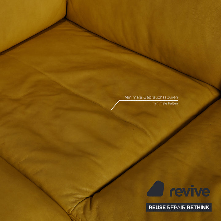 Musterring MR2490 Leder Sofa Garnitur Gelb Ecksofa Hocker Couch