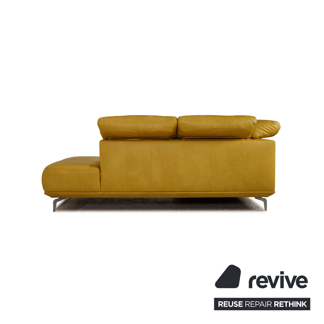 Musterring MR2490 Leder Sofa Garnitur Gelb Ecksofa Hocker Couch