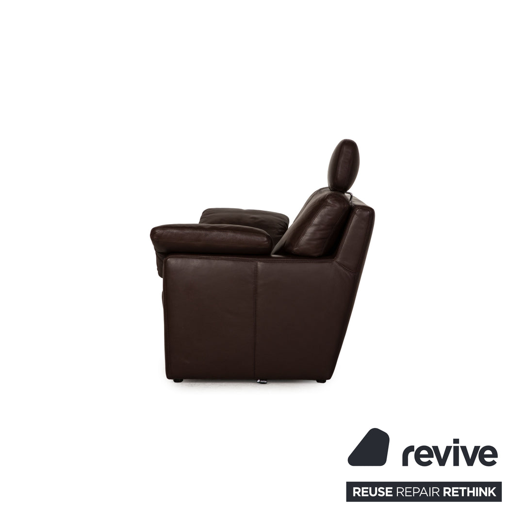 Musterring MR2830 Leather Three Seater Brown Sofa Couch