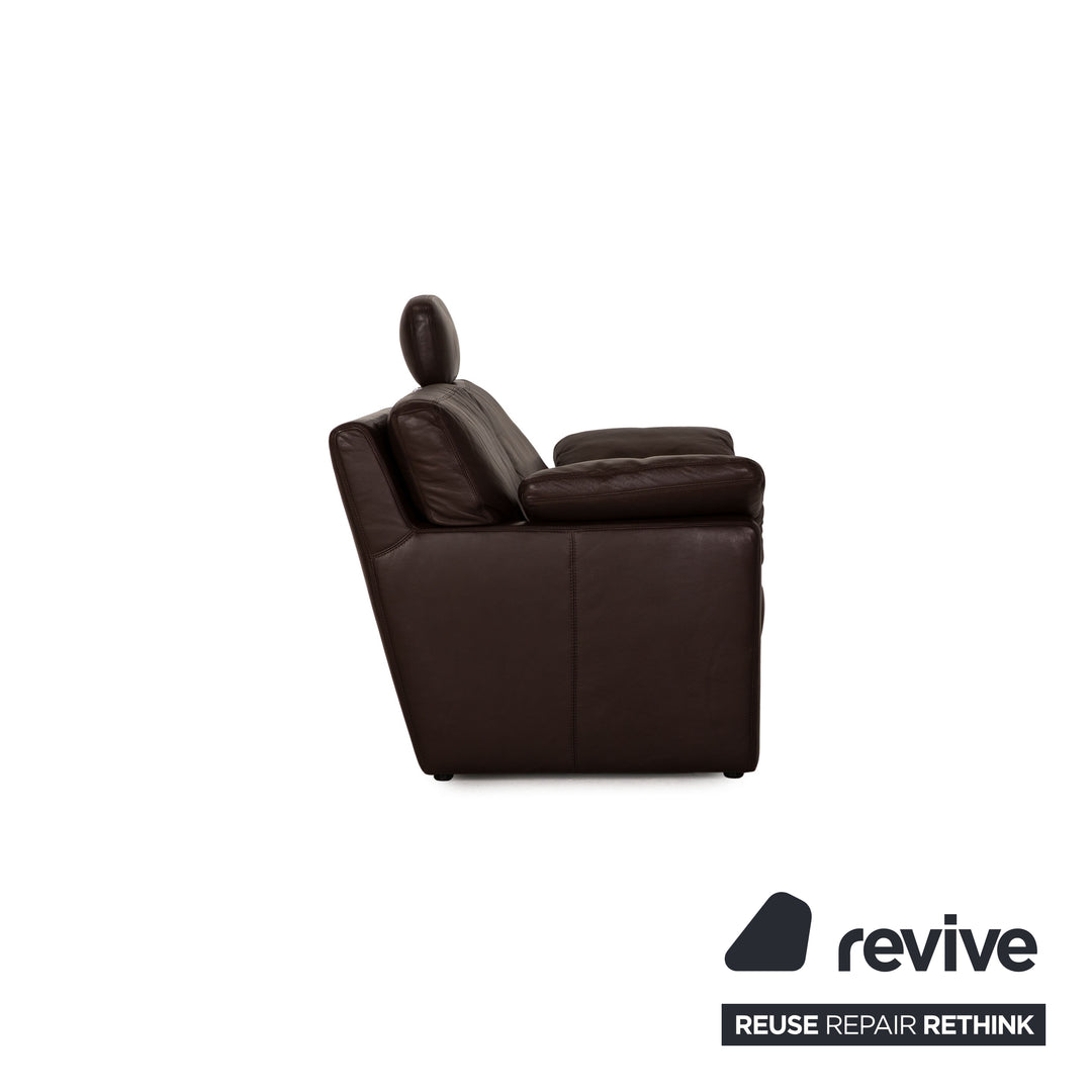 Musterring MR2830 Leather Three Seater Brown Sofa Couch